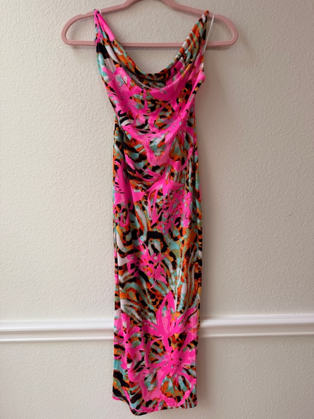 Hera Collection Neon Pink Multi Floral & Abstract Maxi Dress